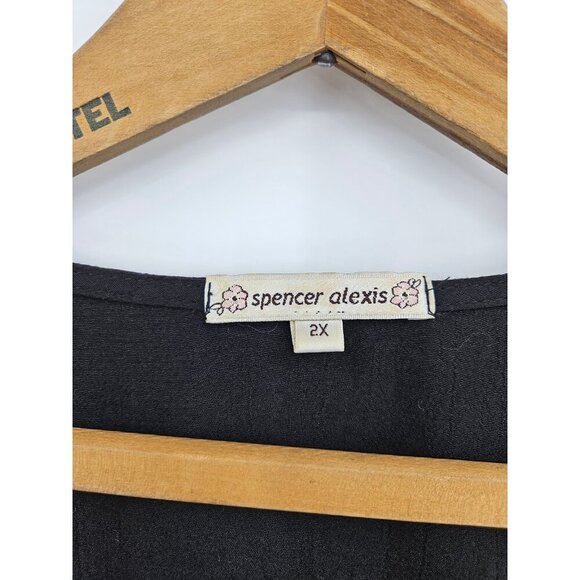 Spencer Alexis Kimono Jacket Womens 2X Purple Velvet Rayon - Picture 4 of 5